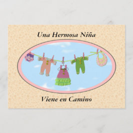 Una Hermosa niña Viene en Camino/Babyparty Einladung