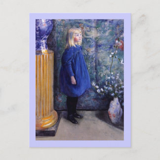 Una im blauen Kleid Postkarte