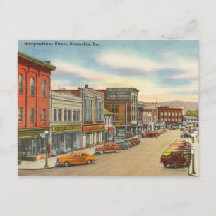 unabhängige Straße, Shamokin, Pennsylvania Postkarte