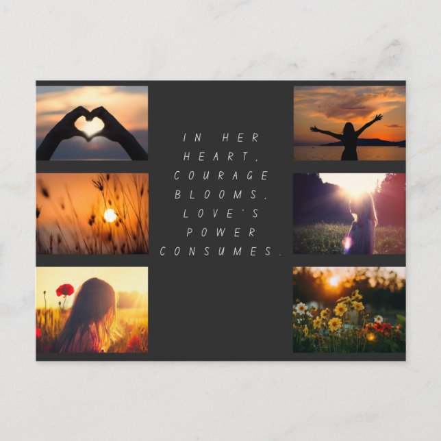 Unabhängiger Frauentag: Mut im Blut Postkarte (Vorderseite)