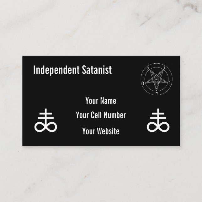 Unabhängiger Satanist Visitenkarte (Vorderseite)