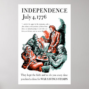Unabhängigkeit 4. Juli 1776 Poster