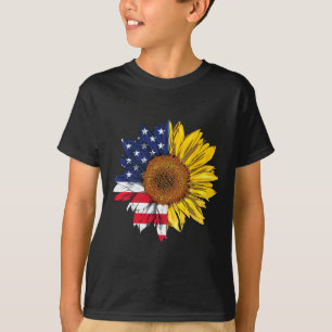 Unabhängigkeit der amerikanischen Flagge Sonnenblu T-Shirt