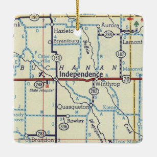 Unabhängigkeit Iowa Vintage Karte Keramikornament
