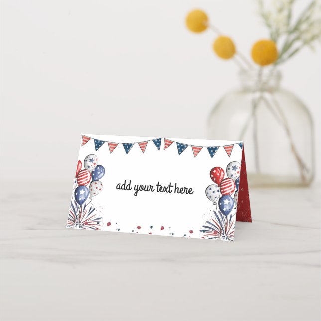 Unabhängigkeit oder Gedenktag Patriotisch Platzkarte (Vorderseite)