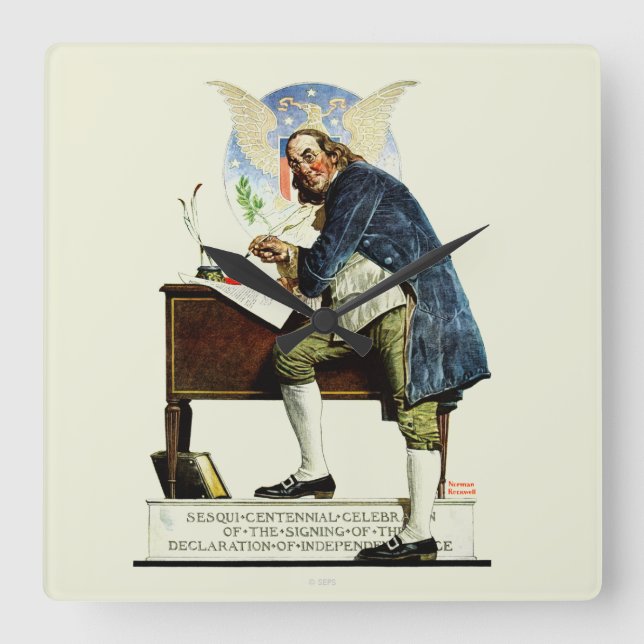 Unabhängigkeit Quadratische Wanduhr (Vorderseite)