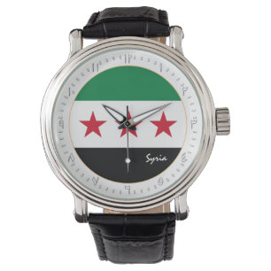 Unabhängigkeit Syriens, syrische Flagge, arabische Armbanduhr