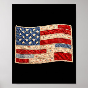 Unabhängigkeits-Patriotische Blumige Amerikanische Poster