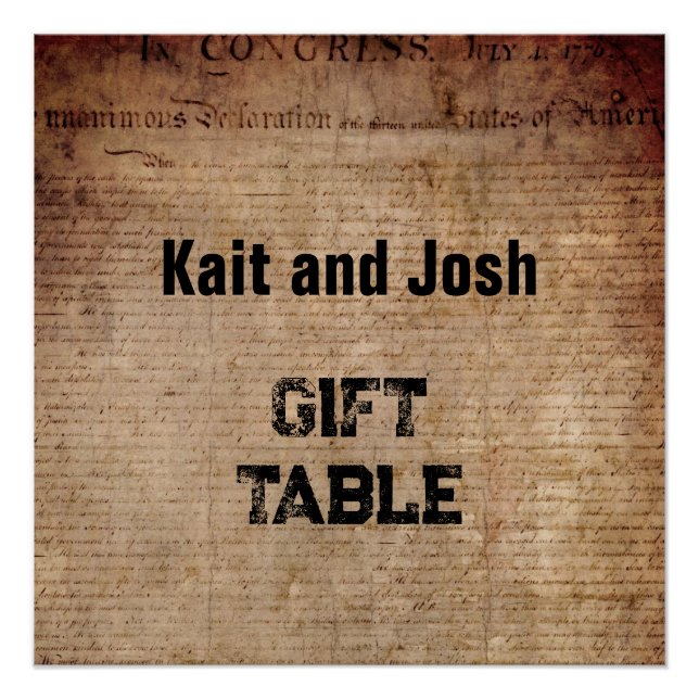 Unabhängigkeitserklärung 📜 1776 Geschenktabelle Poster (Vorderseite)