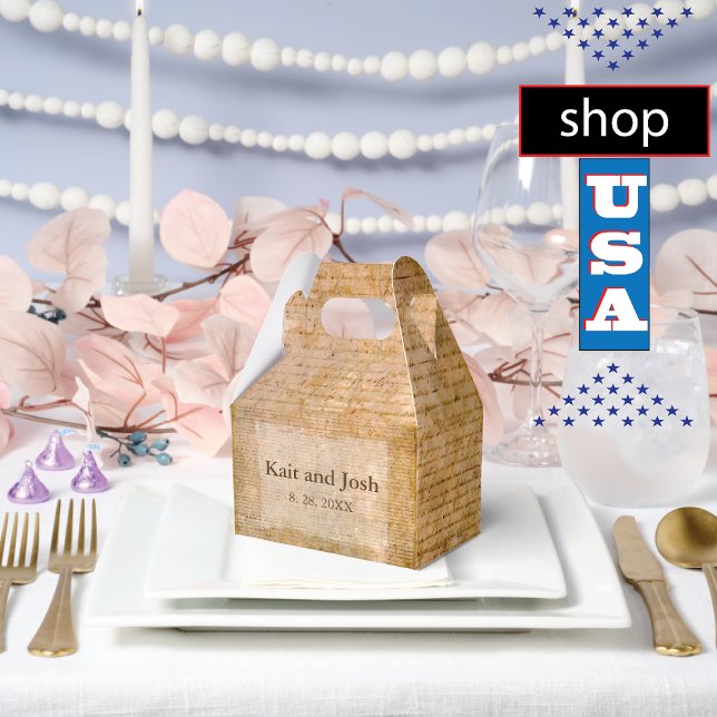 Unabhängigkeitserklärung 📜 1776 Vintag Geschenkschachtel (patriotic wedding favor box)