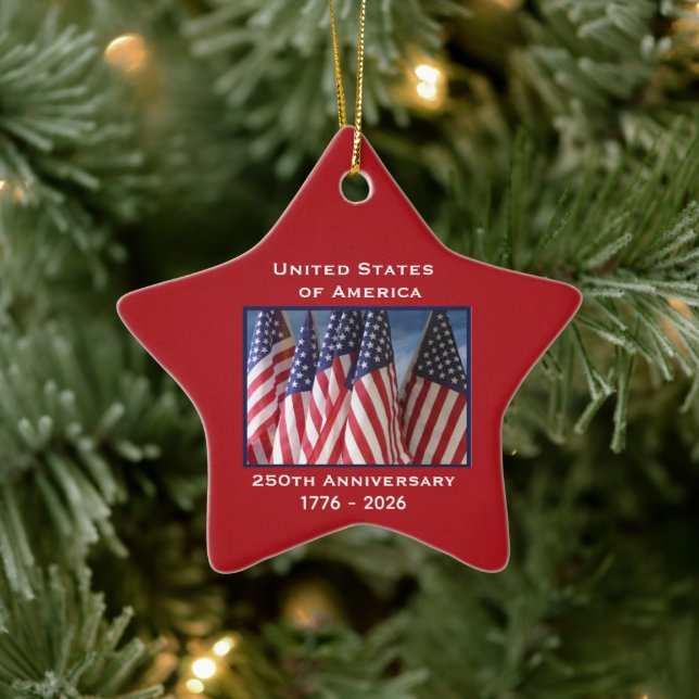 Unabhängigkeitserklärung 250 Jahre USA Keramik Ornament (Baum)
