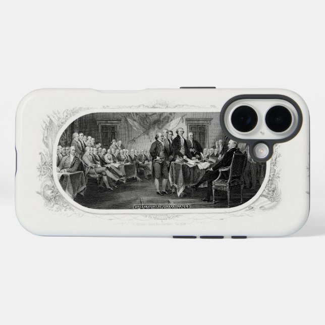 Unabhängigkeitserklärung: 2 Dollar, Etching Case-Mate iPhone Hülle (Rückseite (Horizontal))