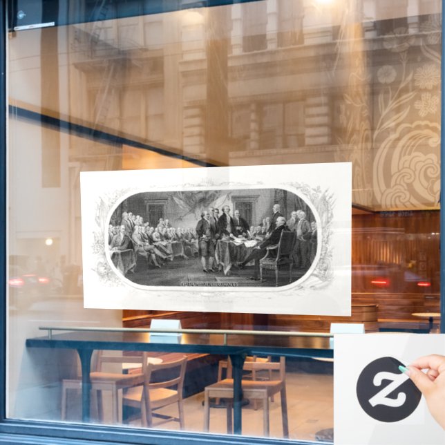 Unabhängigkeitserklärung: 2 Dollar, Etching Fensteraufkleber (Café-Fenster)