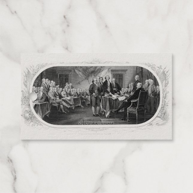 Unabhängigkeitserklärung: 2 Dollar, Etching Geschenkanhänger (Rückseite (Horizontal))