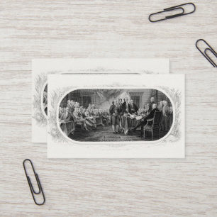 Unabhängigkeitserklärung: 2 Dollar, Etching Visitenkarte