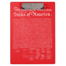 Unabhängigkeitserklärung der USA Klemmbrett