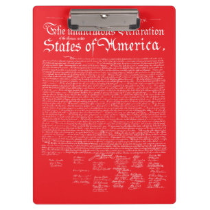 Unabhängigkeitserklärung der USA Klemmbrett