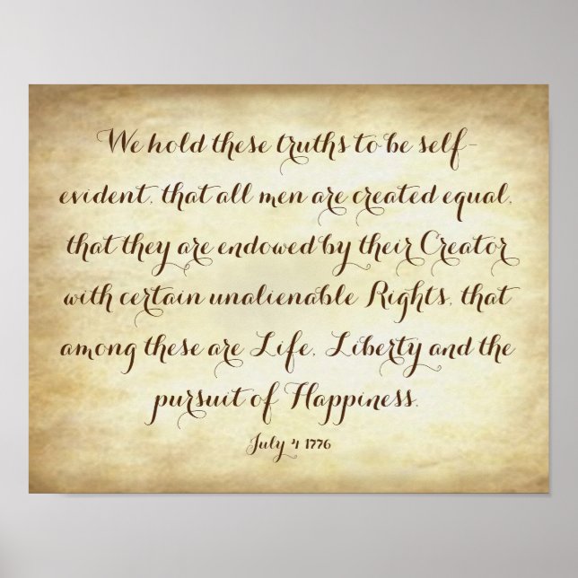 Unabhängigkeitserklärung der Vereinten Staaten 177 Poster (Vorne)