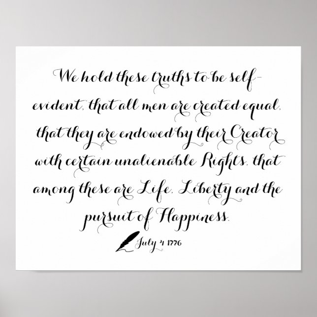 Unabhängigkeitserklärung der Vereinten Staaten 177 Poster (Vorne)