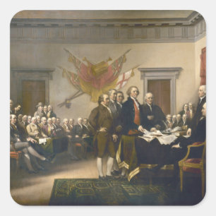 Unabhängigkeitserklärung durch John Trumbull 1819 Quadratischer Aufkleber