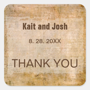 Unabhängigkeitserklärung 📜 historische Hochzeit Quadratischer Aufkleber