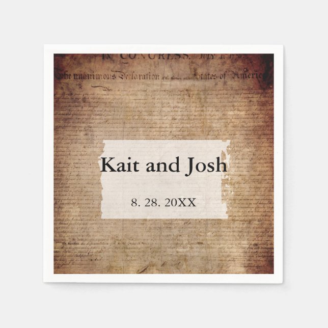 Unabhängigkeitserklärung 📜 Historisches Jahr 1776 Serviette (Vorderseite)