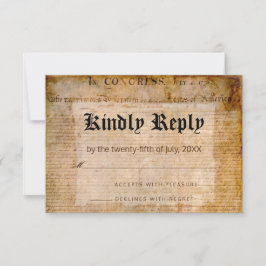 Unabhängigkeitserklärung 📜 Hochzeitsurteil RSVP Karte