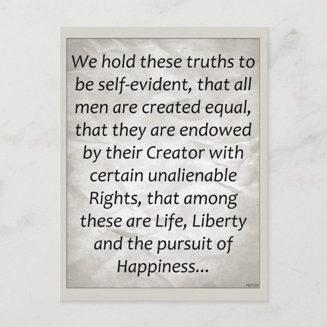 Unabhängigkeitserklärung Postkarte (Vorderseite)