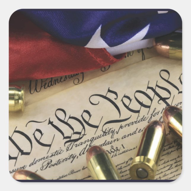 Unabhängigkeitserklärung Quadratischer Aufkleber (Vorderseite)