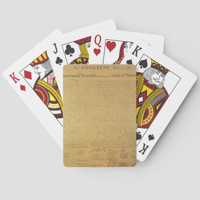 Unabhängigkeitserklärung Spielkarten (Rückseite)