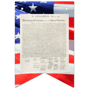 Unabhängigkeitserklärung Text-amerikanische Flag Wimpelkette