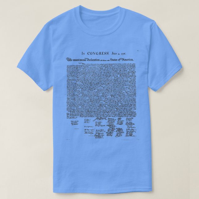 Unabhängigkeitserklärung Volltext 4. Juli T-Shirt (Design vorne)
