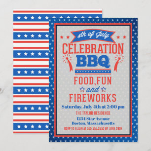 Unabhängigkeitsfeier BBQ-Party Einladung