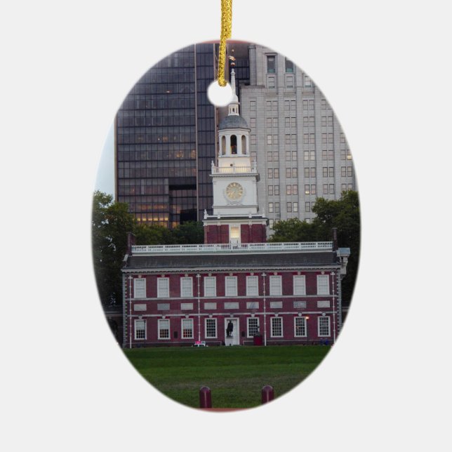 Unabhängigkeitssaal Philadelphia Keramik Ornament (Vorne)