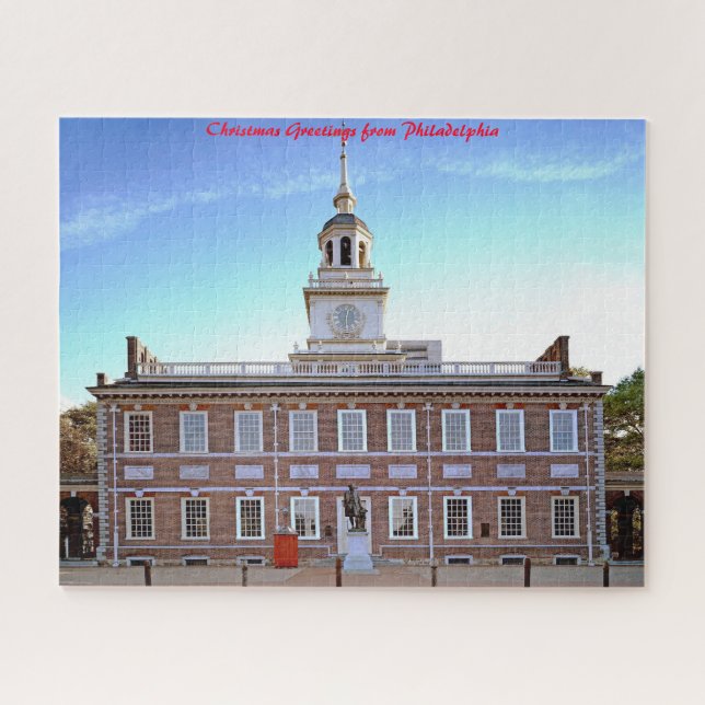 Unabhängigkeitssaal Philadelphia - Weihnachtsgrüße Puzzle (Horizontal)