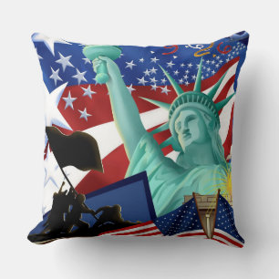 Unabhängigkeitsstatue der "Liberty US Flag Pillow" Kissen