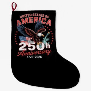 Unabhängigkeitstag 250. Jahrestag USA Patriotisch Großer Weihnachtsstrumpf