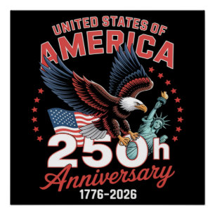 Unabhängigkeitstag 250. Jahrestag USA Patriotisch Poster