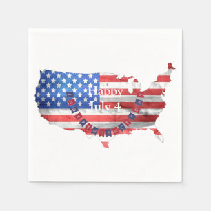 Unabhängigkeitstag 4. Juli Amerikanische Flagge La Serviette