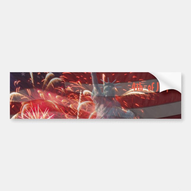 Unabhängigkeitstag - 4. Juli Feuerwerk & Flagge Autoaufkleber (Vorne)