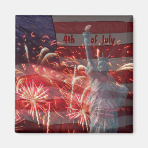 Unabhängigkeitstag 4. Juli Feuerwerk Magnet