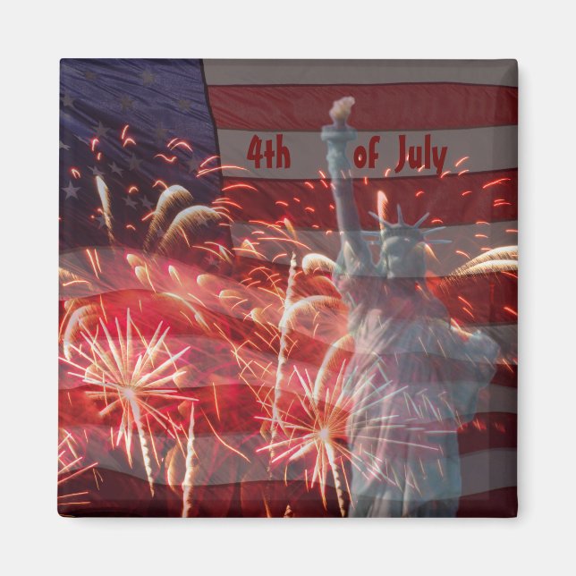 Unabhängigkeitstag 4. Juli Feuerwerk Magnet (Vorne)