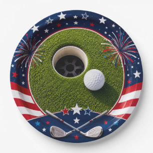 Unabhängigkeitstag, 4. Juli, für Golfer-Party Pappteller