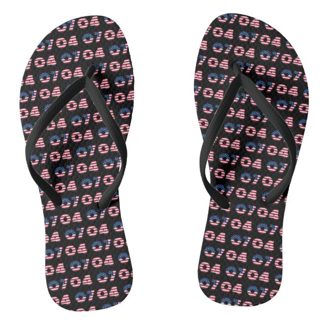 Unabhängigkeitstag 4. Juli US Flagge USA Flip Flops (Fußbett)