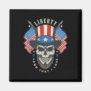 Unabhängigkeitstag 4. Juli USA-Flagge Amerika Frei Magnet