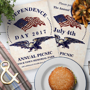 Unabhängigkeitstag 4. Juli Vintage BBQ-Party Einladung