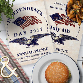 Unabhängigkeitstag 4. Juli Vintage GRILLEN Party Einladung