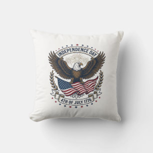 Unabhängigkeitstag Adler Flagge Vintage-Shirt Desi Kissen