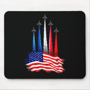 Unabhängigkeitstag Amerikanische Flagge Düsenflugz Mousepad