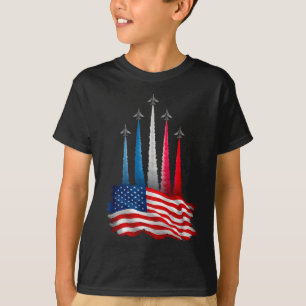 Unabhängigkeitstag Amerikanische Flagge Düsenflugz T-Shirt